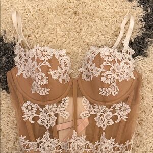 Victoria's Secret Dream Angels Lace Bustier in Tan